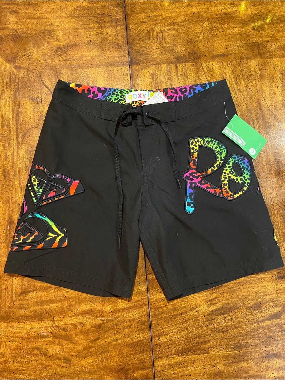 NWT Black/Cheetah/Rainbow Women’s Roxy Board Shorts